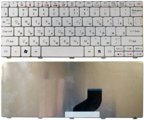 Клавиатура для ноутбука Acer Aspire One 521 AO532H D255 D260 D270 NAV50 PAV80 Happy Happy2 белая Клавиатура для ноутбука Acer Aspire One 521 AO532H D255 D260 D270 NAV50 PAV80 Happy Happy2 белая